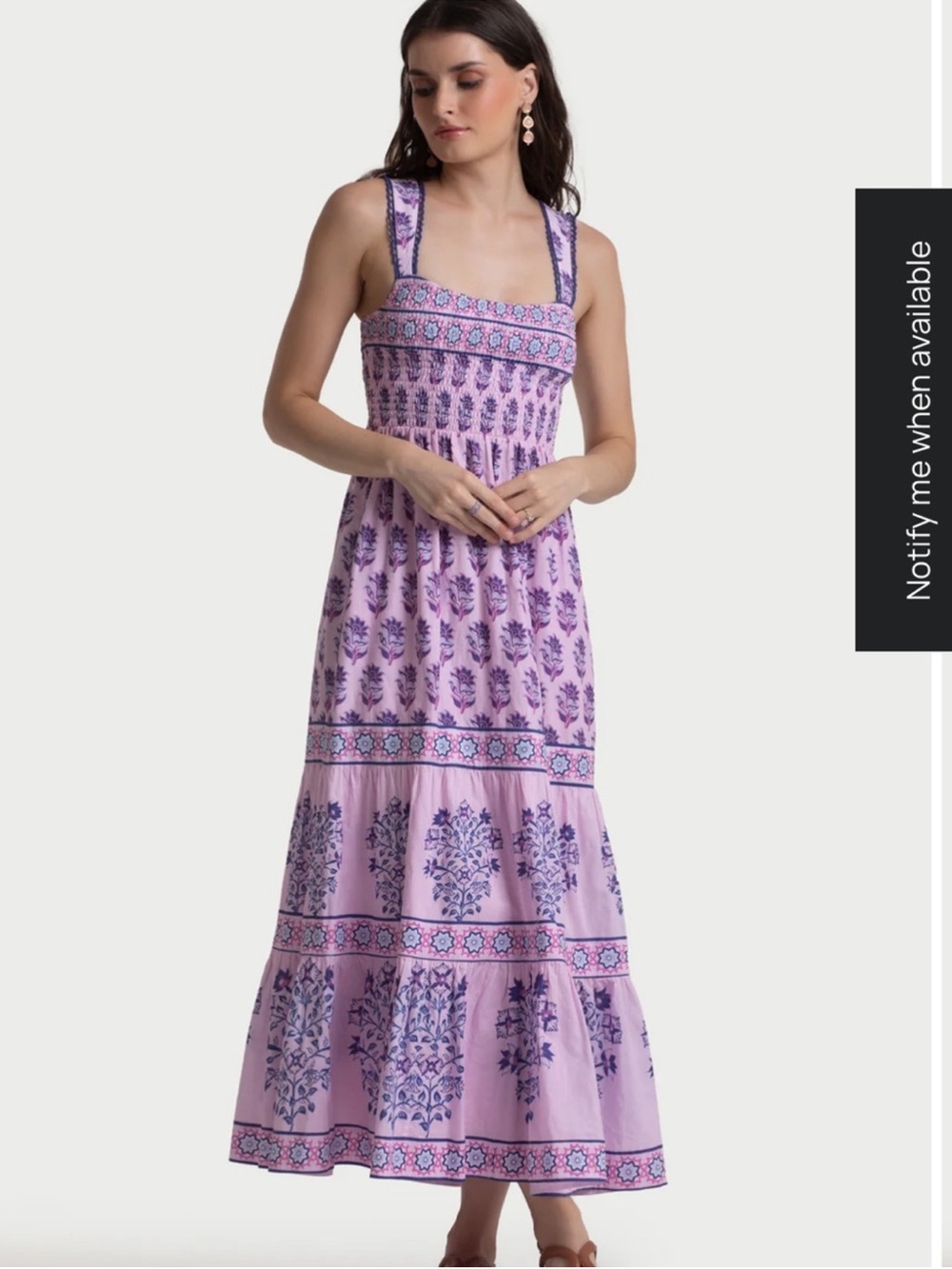 CELINA MOON Lavender Maxi Dress with Purple Floral Print